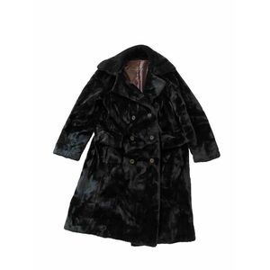 Vintage Coat Young Dimensions Saks Borgazia Brown Faux Fur Coat Medium (JK)